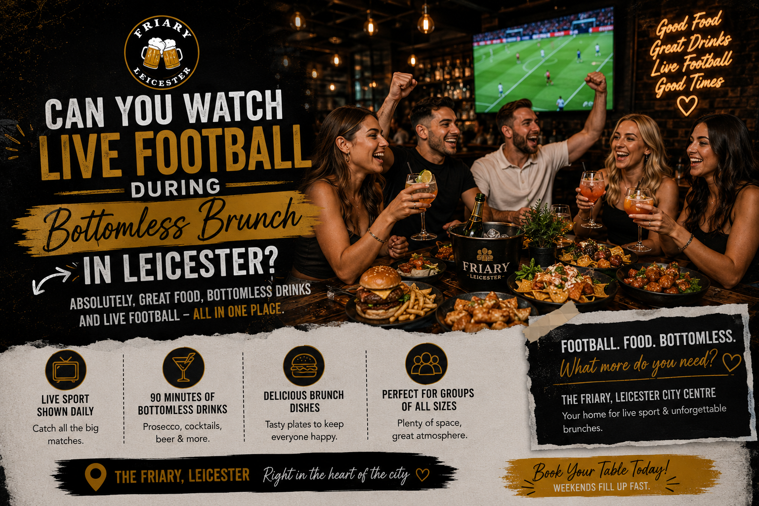 Can You Watch Live Football During Bottomless Brunch in Leicester?