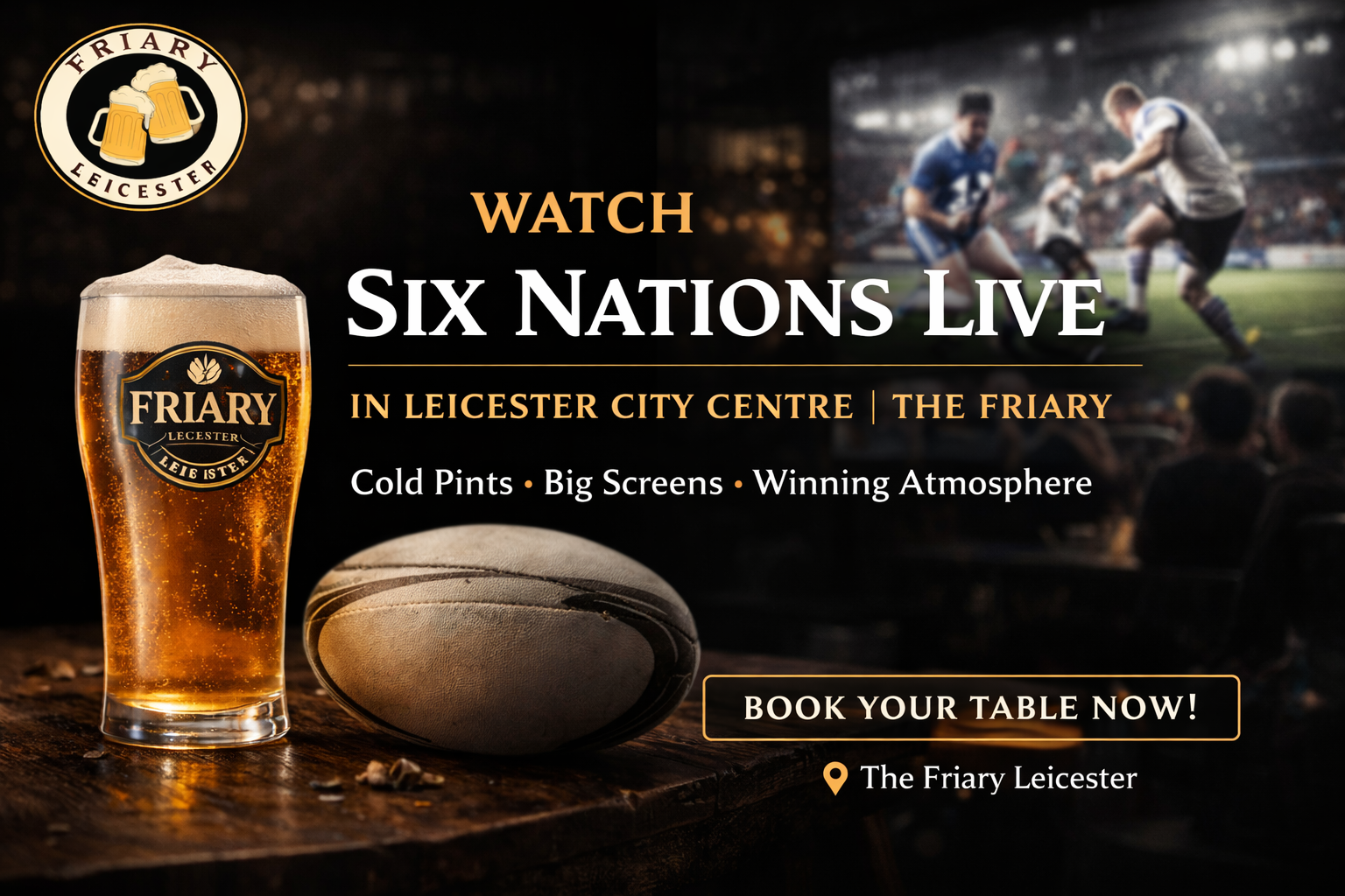 Six Nations Pub in Leicester City Centre - Where to Watch Rugby Live