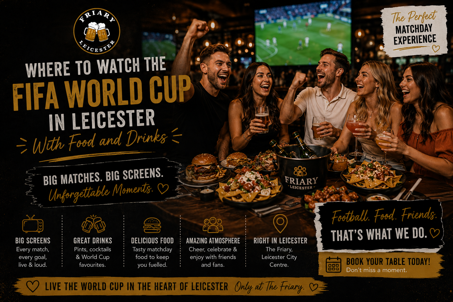 Where to Watch the FIFA World Cup in Leicester With Food and Drinks