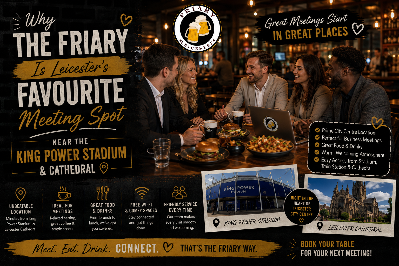 Why The Friary Is Leicester’s Favourite Meeting Spot Near the King Power Stadium & Cathedral